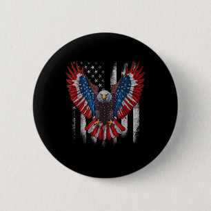 Amerikanische Flagge Weißkopfseeadler 4. Juli USA Button