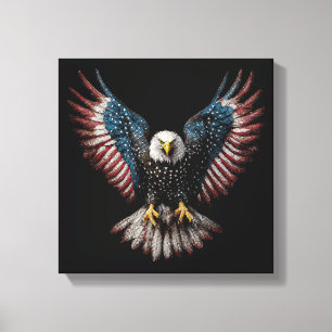 Amerikanische Flagge Weißkopfseeadler 4. Juli USA Leinwanddruck