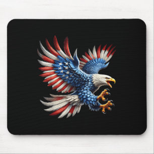 Amerikanische Flagge Weißkopfseeadler 4. Juli USA Mousepad