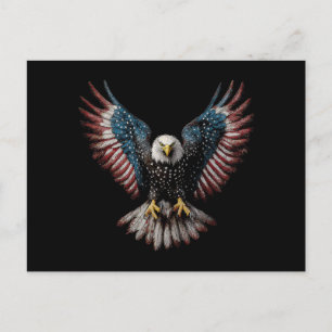 Amerikanische Flagge Weißkopfseeadler 4. Juli USA Postkarte