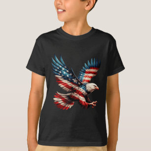 Amerikanische Flagge Weißkopfseeadler 4. Juli USA T-Shirt