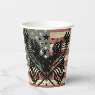 Amerikanische Flagge Weißkopfseeadler Patriotisch  Pappbecher
