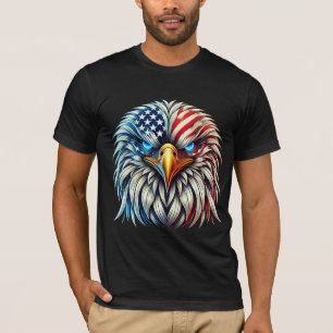 Amerikanische Flagge Weißkopfseeadler Patriotisch T-Shirt
