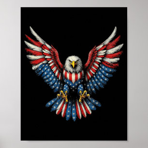 Amerikanische Flagge Weißkopfseeadler Patriotische Poster