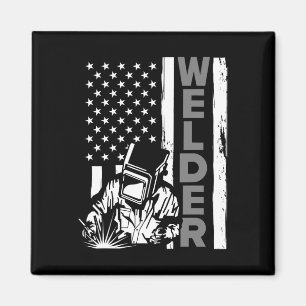 Amerikanische Flagge Welder Funny US 4. Juli Schwe Magnet