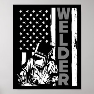 Amerikanische Flagge Welder Funny US 4. Juli Schwe Poster