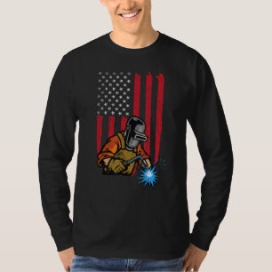 Amerikanische Flagge Welder Men Welding Weld Welde T-Shirt