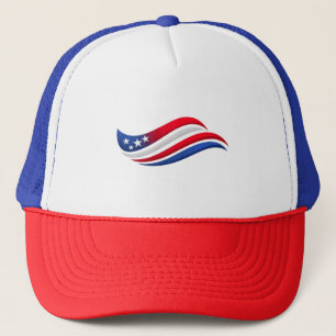 Amerikanische Flagge Wellenmütze   Vierter Juli Pa Truckerkappe
