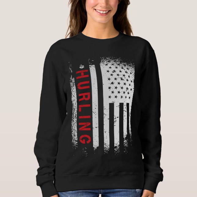 Amerikanische Flagge werfend Sweatshirt (Vorderseite)