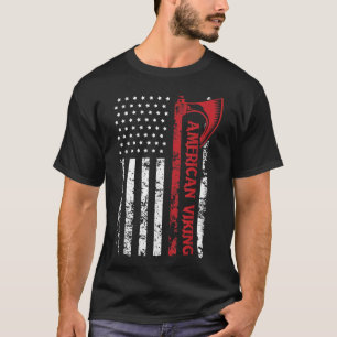 Amerikanische Flagge Wikinger Nordmann Odin Thor T-Shirt