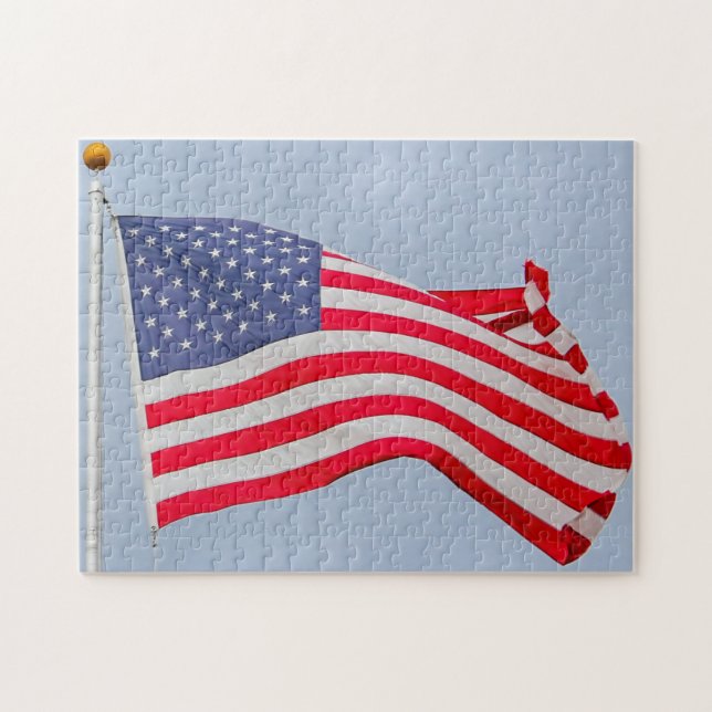 Amerikanische Flagge | Wind Puzzle (Horizontal)