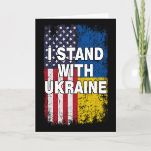Amerikanische Flagge Wir unterstützen die Ukraine- Karte