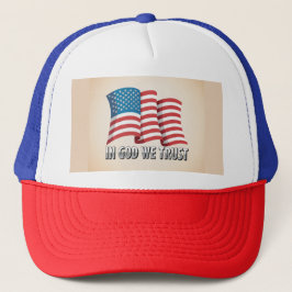 Amerikanische Flagge: Wir vertrauen Red White Hat Truckerkappe