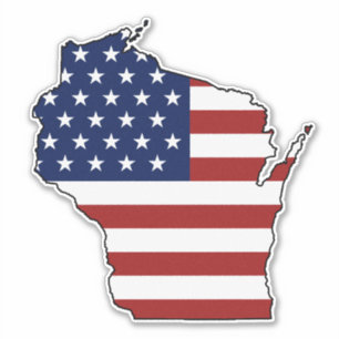 Amerikanische Flagge Wisconsin Aufkleber