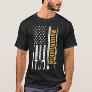 Amerikanische Flagge Woodworker Tischler lustige H T-Shirt