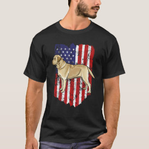 Amerikanische Flagge Yellow Labrador Retriever 4. T-Shirt