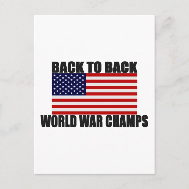 Amerikanische Flagge zurück zum Weltkrieg Postkarte (Vorderseite)