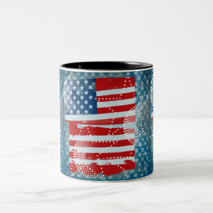Amerikanische Flagge Zweifarbige Tasse