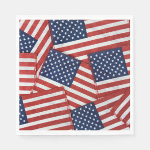 Amerikanische Flaggen am 4. Juli Serviette