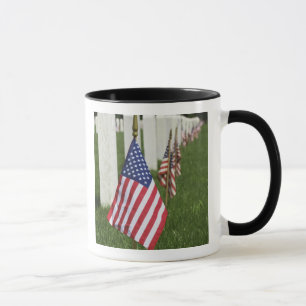 Amerikanische Flaggen auf Gräbern der Tasse