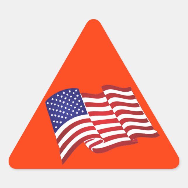 Amerikanische Flaggen-Aufkleber Dreieckiger Aufkleber (Vorderseite)