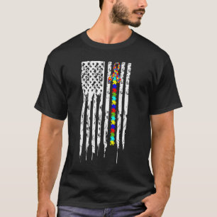 Amerikanische Flaggen-beunruhigtes T-Shirt