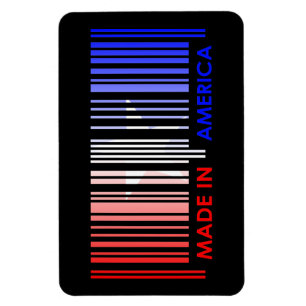 Amerikanische Flaggen-FarbBar-Code-Entwurf Magnet