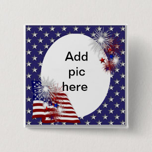 Amerikanische Flaggen-Foto-Rahmen Button