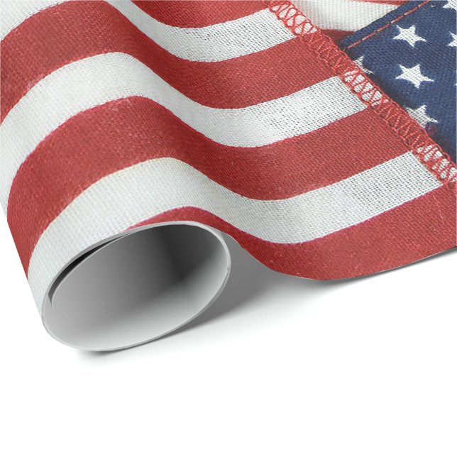 Amerikanische Flaggen Geschenkpapier (Rolleneckpunkt)