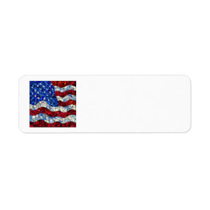 Amerikanische Flaggen: Glass Address Labels
