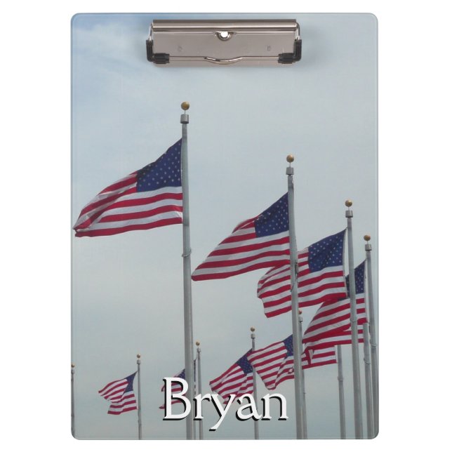 Amerikanische Flaggen im Washington Monument Klemmbrett (Vorderseite)