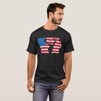 Amerikanische Flaggen-Iowa-Rotwild, die T-Shirt