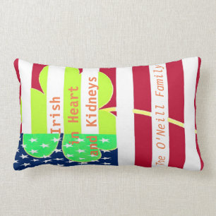 Amerikanische Flaggen-irischer Kleeblatt-Klee St Lendenkissen