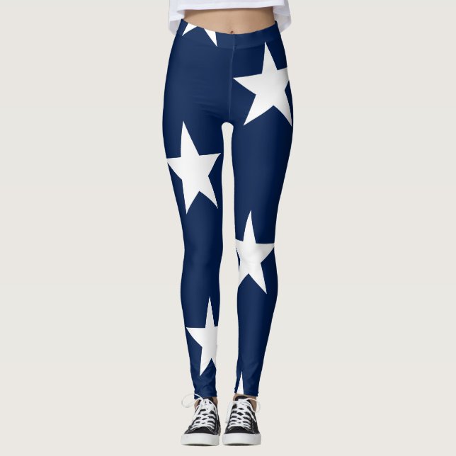 Amerikanische Flaggen Jumbo-große Sterne Leggings (Vorderseite)