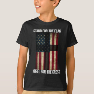 Amerikanische Flaggen-Kreuz patriotisches T-Shirt