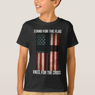 Amerikanische Flaggen-Kreuz patriotisches T-Shirt