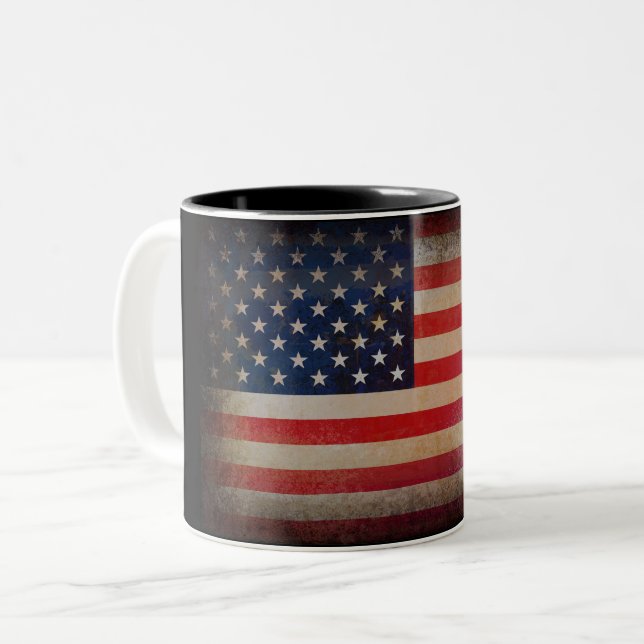 Amerikanische Flaggen-kundenspezifische Tasse (Vorderseite Links)