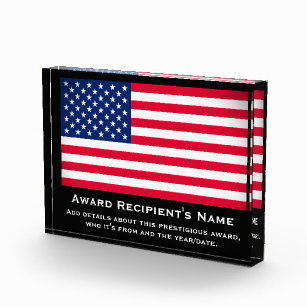Amerikanische Flaggen-kundenspezifischer Acryl Auszeichnung