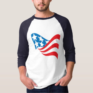 Amerikanische Flaggen-langes Hülsen-Shirt T-Shirt