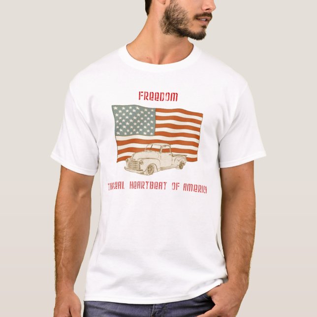 Amerikanische Flaggen-LKW-T-Shirt T-Shirt (Vorderseite)