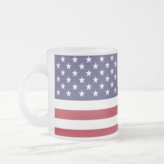 Amerikanische Flaggen-mattierte GlasTasse Mattglastasse (Links)