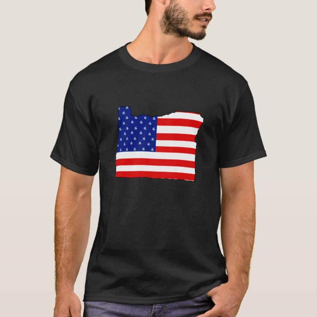Amerikanische Flaggen-patriotisches Shirt Oregons (Vorderseite)