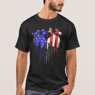 Amerikanische Flaggen Rotes Weißes Pferd und Blau T-Shirt