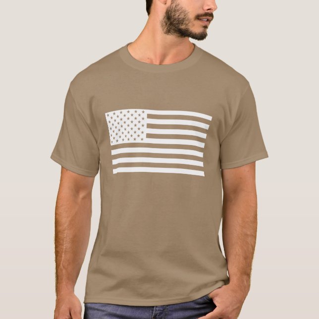 Amerikanische Flaggen-Shirt - weißer Text T-Shirt (Vorderseite)