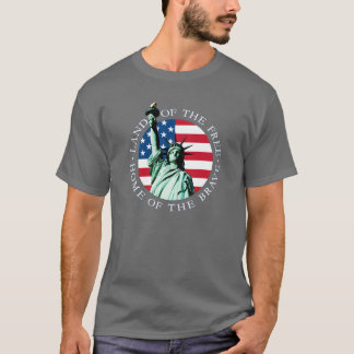 Amerikanische Flaggen-Statue-Freiheits-T-Shirt T-Shirt