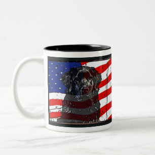 Amerikanische Flaggen-Tasse mit Funktions-Hund Zweifarbige Tasse