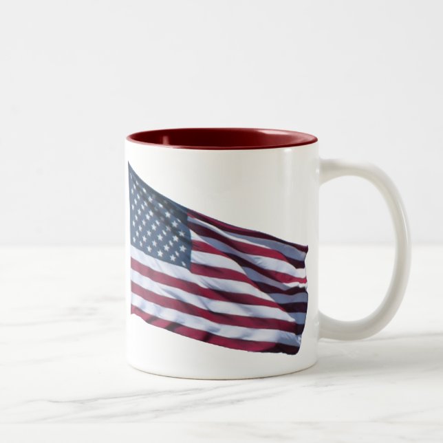 Amerikanische Flaggen-Tasse Zweifarbige Tasse (Rechts)
