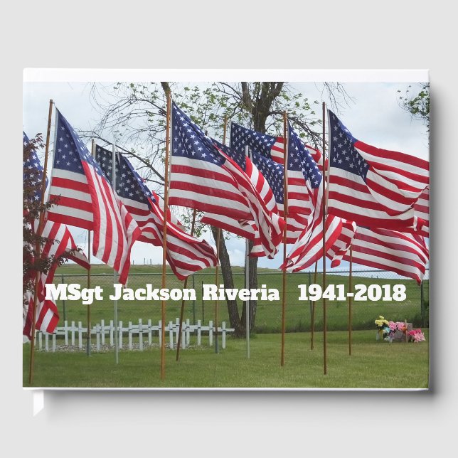 Amerikanische Flaggen und Grenzübergänge zu militä Gästebuch (Vorderseite)