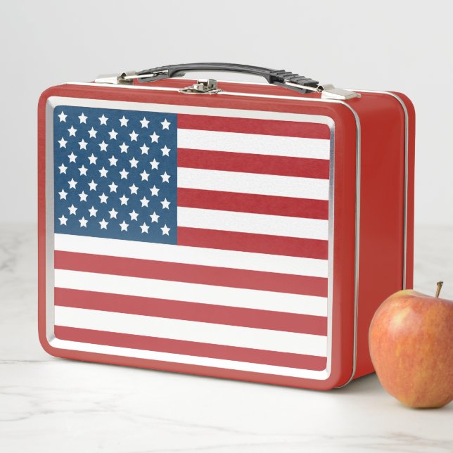 Amerikanische Flaggen-US Flagge USA Metall Lunch Box (Beispiel)