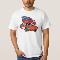 Amerikanische Flaggen-Vintager Muskel-Auto-Wert-T